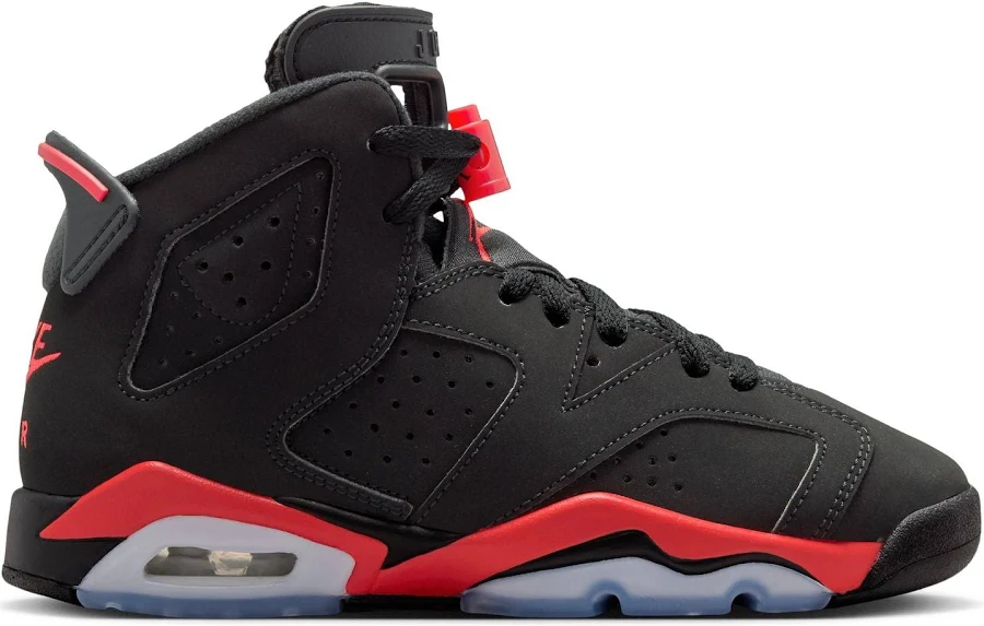Nike Air Jordan 6 Retro OG (GS) Infrared 5.5Y / BLACK/LIGHT CRIMSON