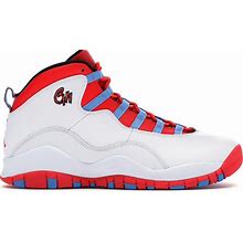 Jordan Unisex White/Light Crimson/University Blue 10 Retro Chicago Flag Sneakers In