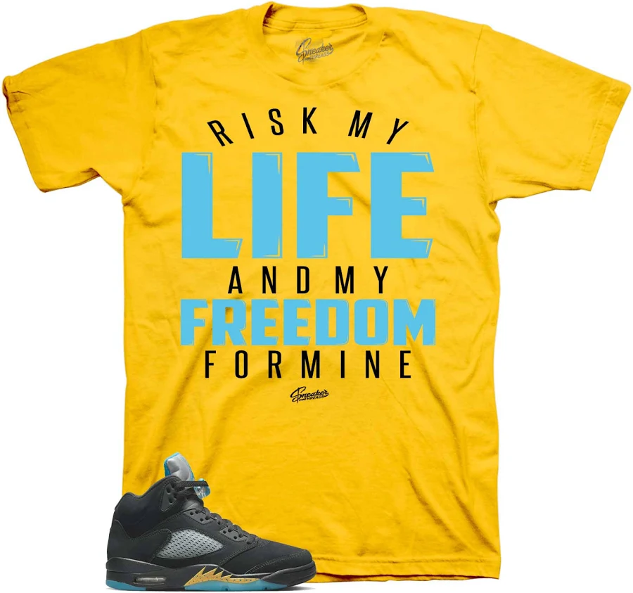 Jordan Retro 5 Aqua Sneaker Tees & Apparel