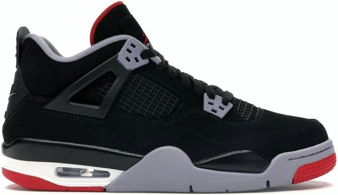Jordan 4 Retro Bred (2019) GS – 408452-060 – Black/Fire Red Men 6