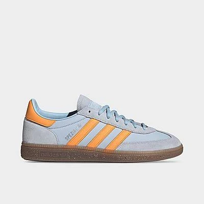 adidas Men's Originals Handball Spezial Casual Shoes in Crystal Sky/Pure Tangerine/Gum | Size: 10.0