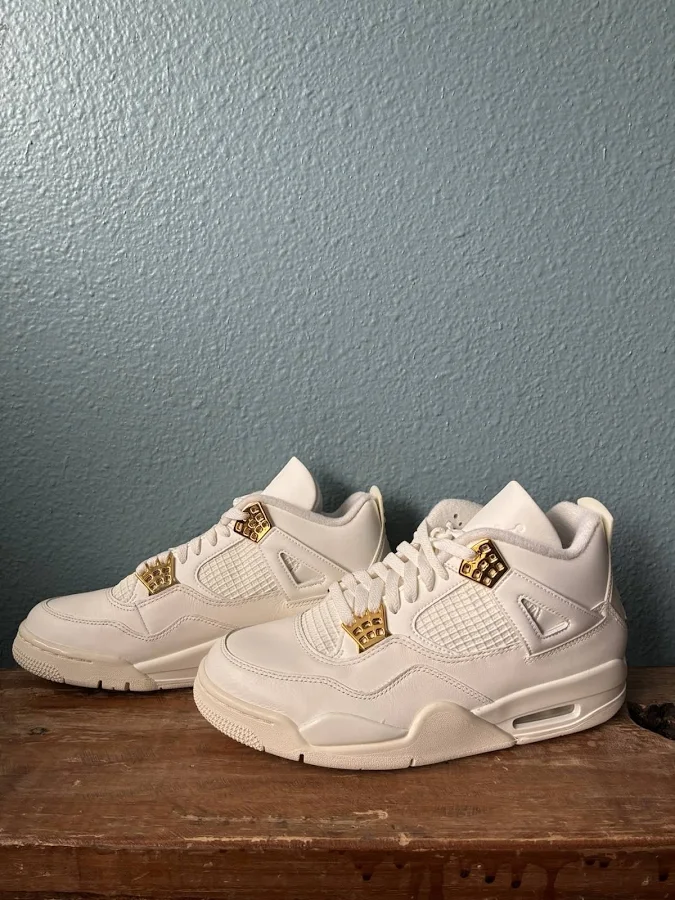 Air Jordan 4 Women's Metallic Gold Sneakers Size 10w