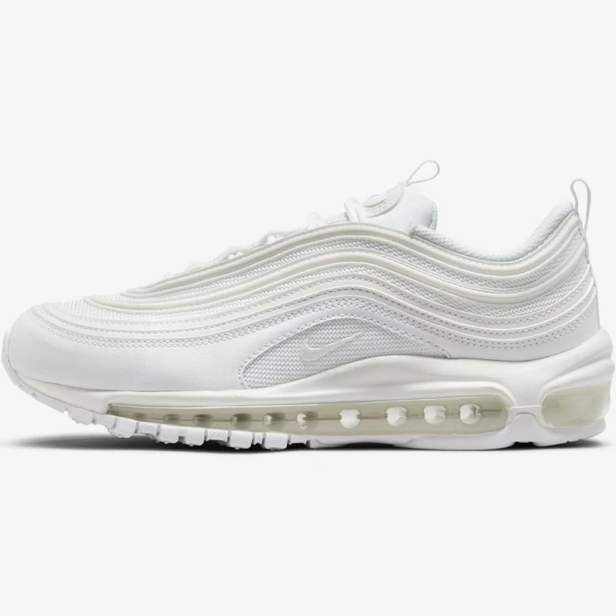 Nike Women's Air Max 97 Shoes Lifestyle Sneakers Triple White