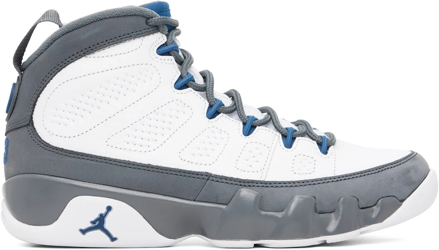 Nike Jordan Gray & White Air Jordan 9 Retro Sneakers