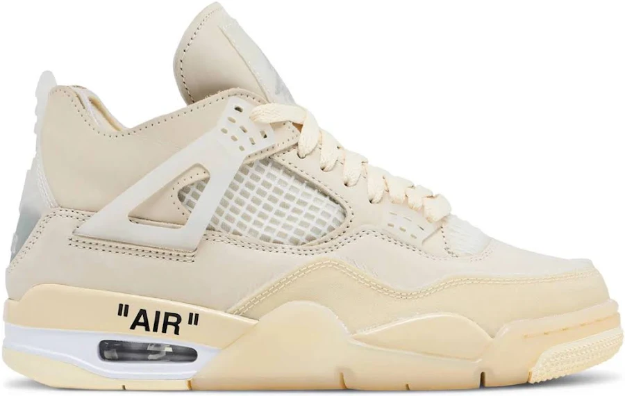 (W) Off-White x Air Jordan 4 SP 'Sail' Zapatillas Mujer edición especial. CV9388-100 US 10.5W