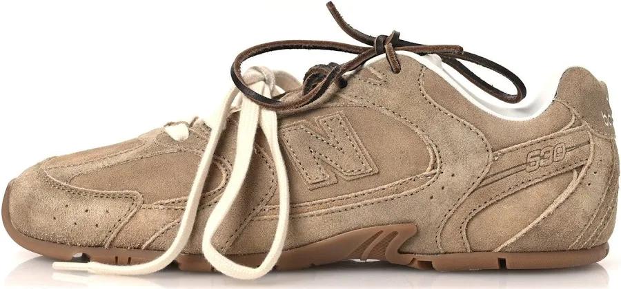 Miu Miu X NEW BALANCE Suede 530 SL Sneakers 37.5 Ecru