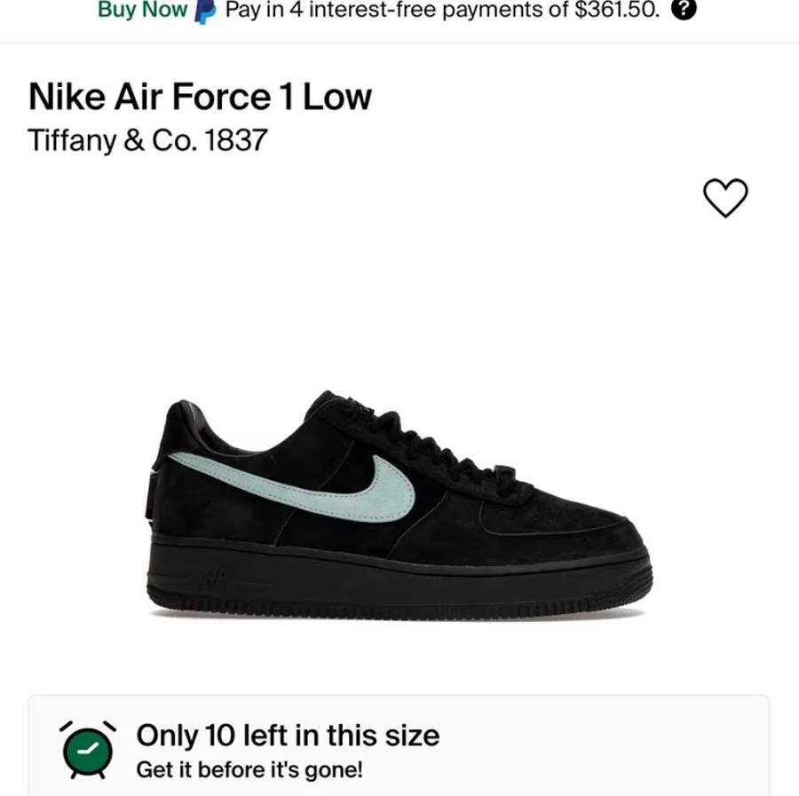 Nike Tiffany Air Force 1 - New Men | Color: Black | Size: 7.5