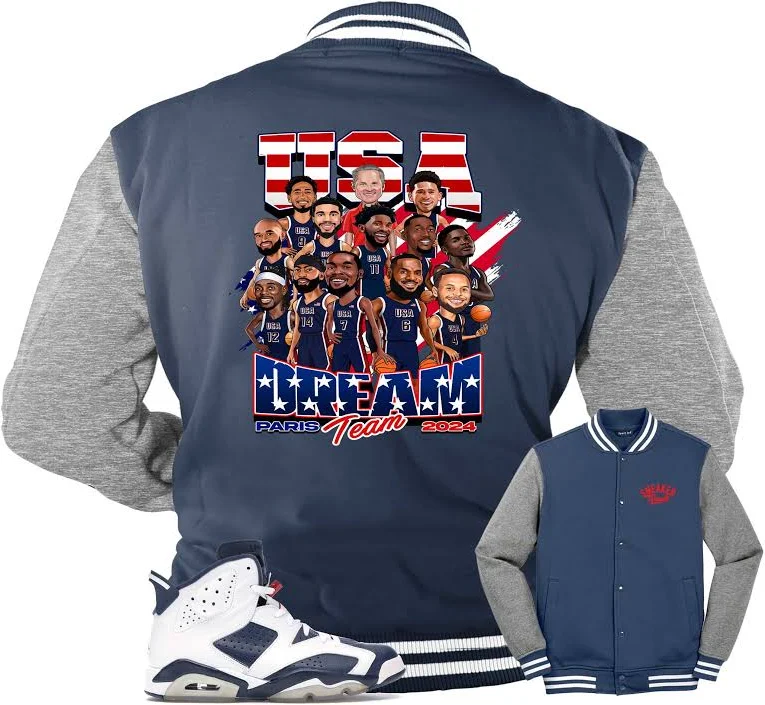 Jordan Retro 6 Olympic Varsity Jacket | contenders Jacket S / Navy