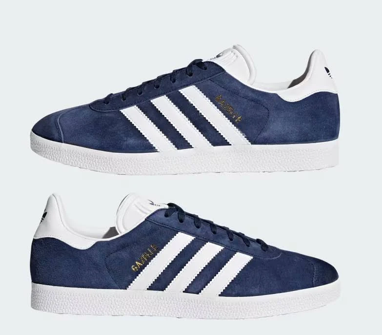 Adidas Originals Gazelle Navy Blue White Gold Metallic Bb5478 Men's