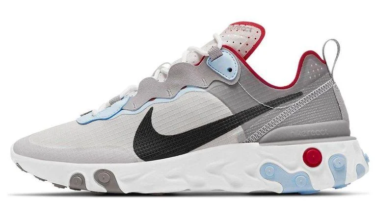 Nike Men's React Element 55 'Enigma Stone Celestine' - White - Low-top sneakers - 9.5