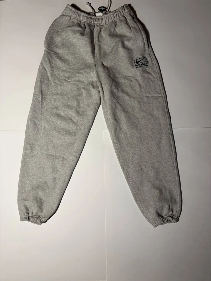 Nike X Stussy Fleece Cuffed Sweatpants Size S Grey Heather