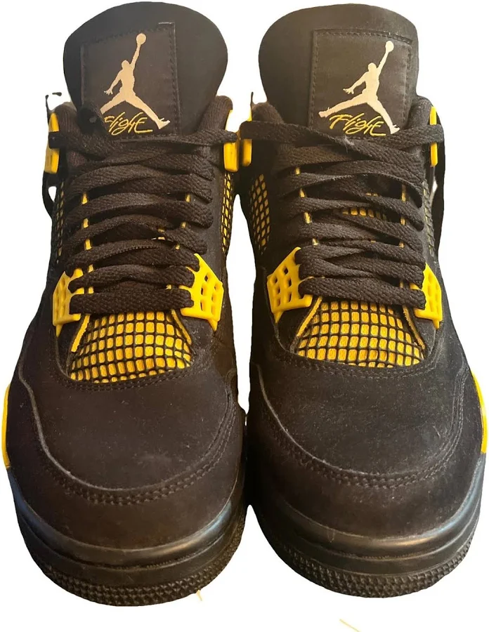 Jordan Air Jordan 4 Trainers Black Yellow Suede Size 42.5 EU