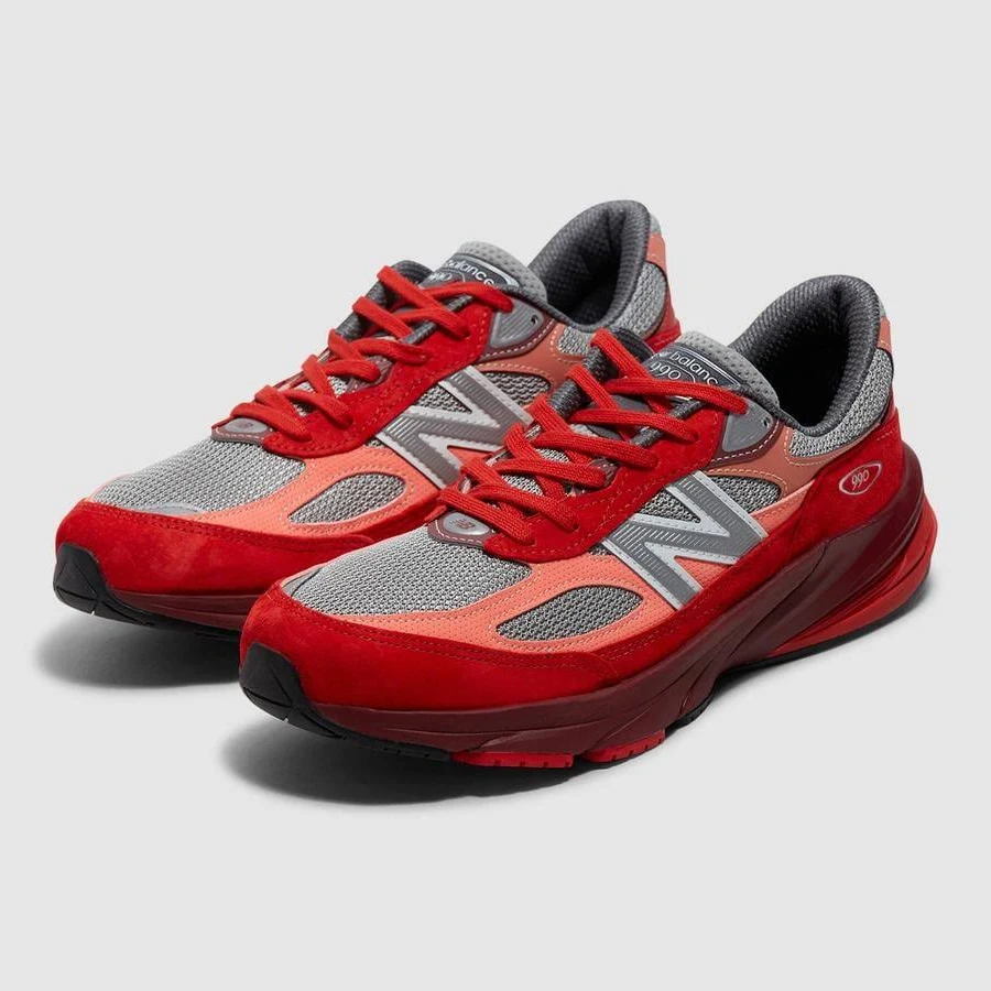New Balance Mius 990V6 Sneaker (Red/Grey - 6)