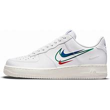Nike Men's White/Multi-Color Air Force 1 Low 'Multi-Swoosh Blue Red' Dm9096-101