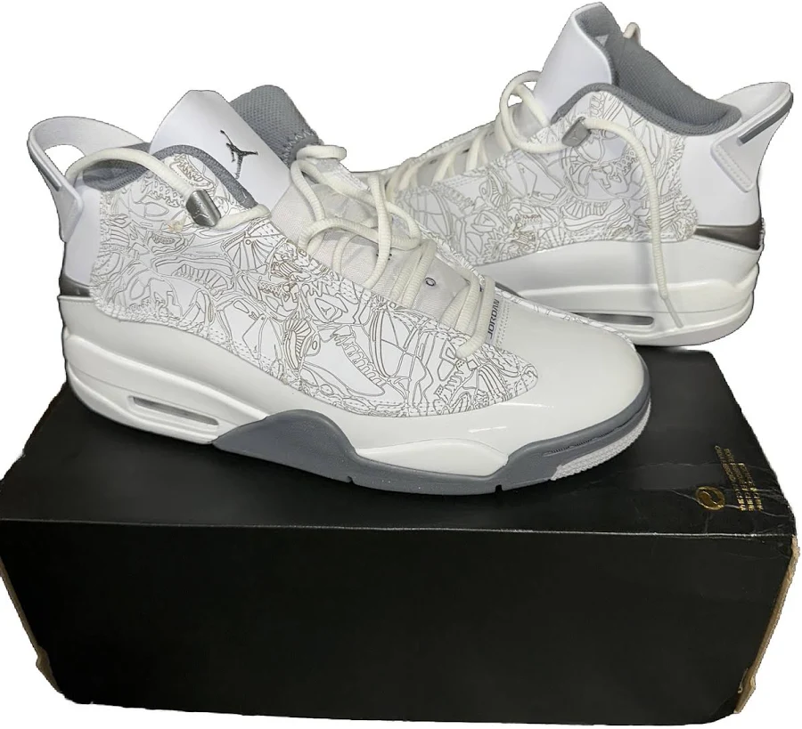 [311046-107] Mens Air Jordan DUB ZERO 'WHITE COOL GREY