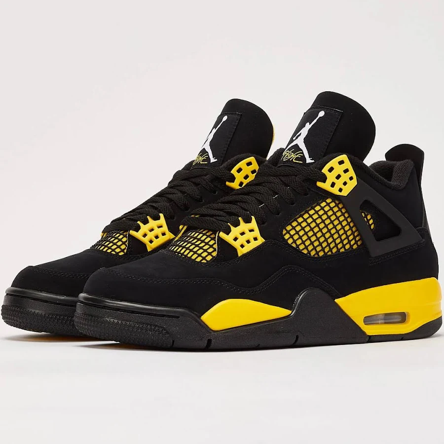 Size 7-14 Jordan Air Jordan 4 Retro LS Thunder Black Yellow DH6927-017