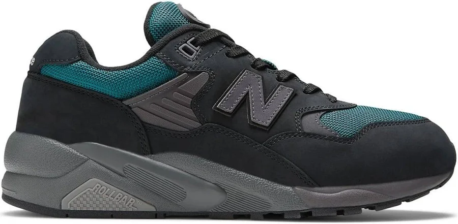 New Balance Men's 580 Trainers Black / Vintage Teal / Magnet – UK 7