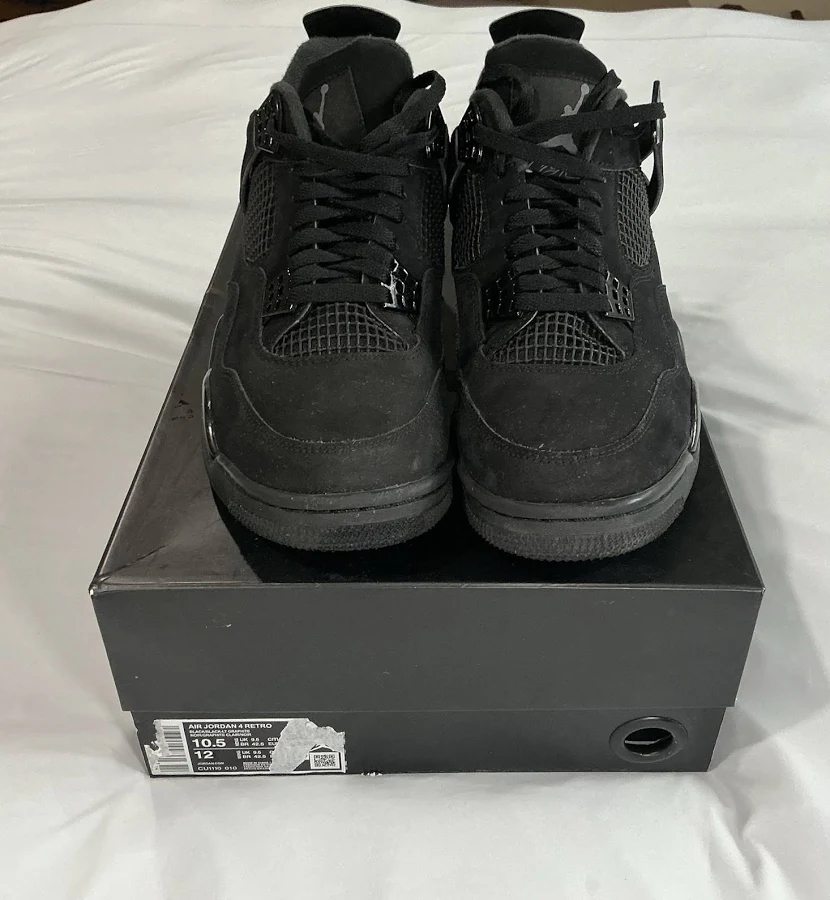 Jordan Air Jordan 4 Retro Black Cat Black Suede Cu1110-010.5 Men's