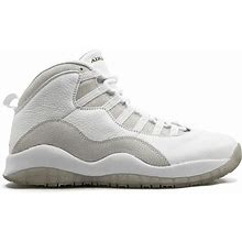 Jordan Unisex White - X Ovo Air 10 Retro Sneakers - Calf Leather - 10