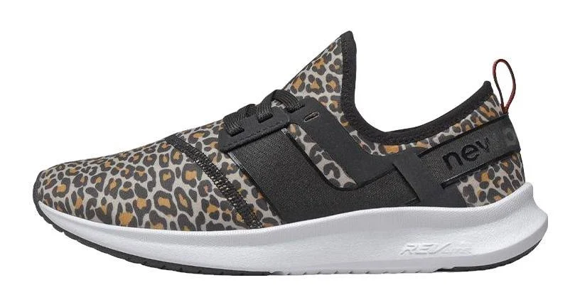 New Balance Nergize Sport Leopard Print Athletic Shoes - Black