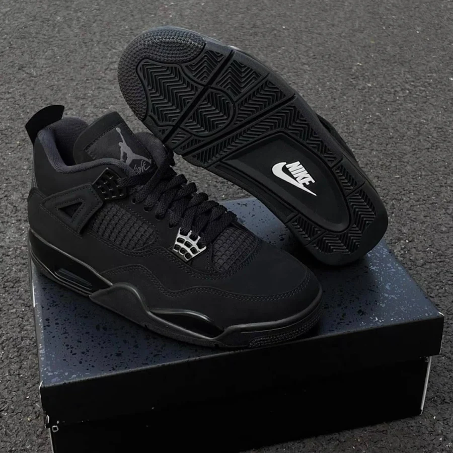 Air Jordan 4 Retro 'black Cat' All Black Men's Basketball Shoes 2025