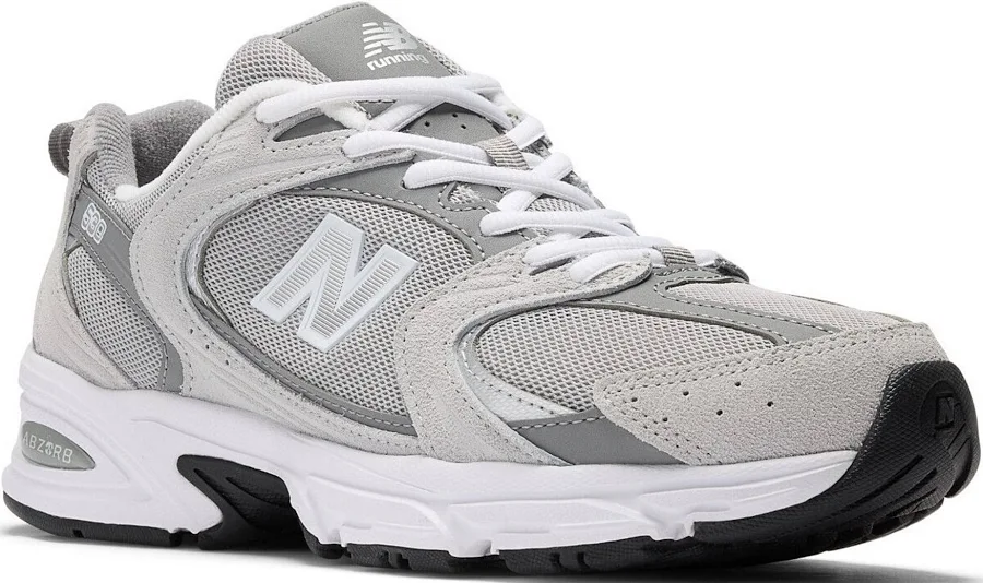 New Balance Women's 530 Suede Lifestyle Sneakers, Womens, 8, Raincloud/Shadow Grey/Silver Metallic