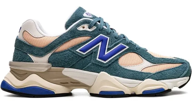 Men's 9060 Sneaker In New Spruce With Peach Blossom And Team Royal, Men's At Urban Outfitters In New Spruce/peach Blossom/team Royal