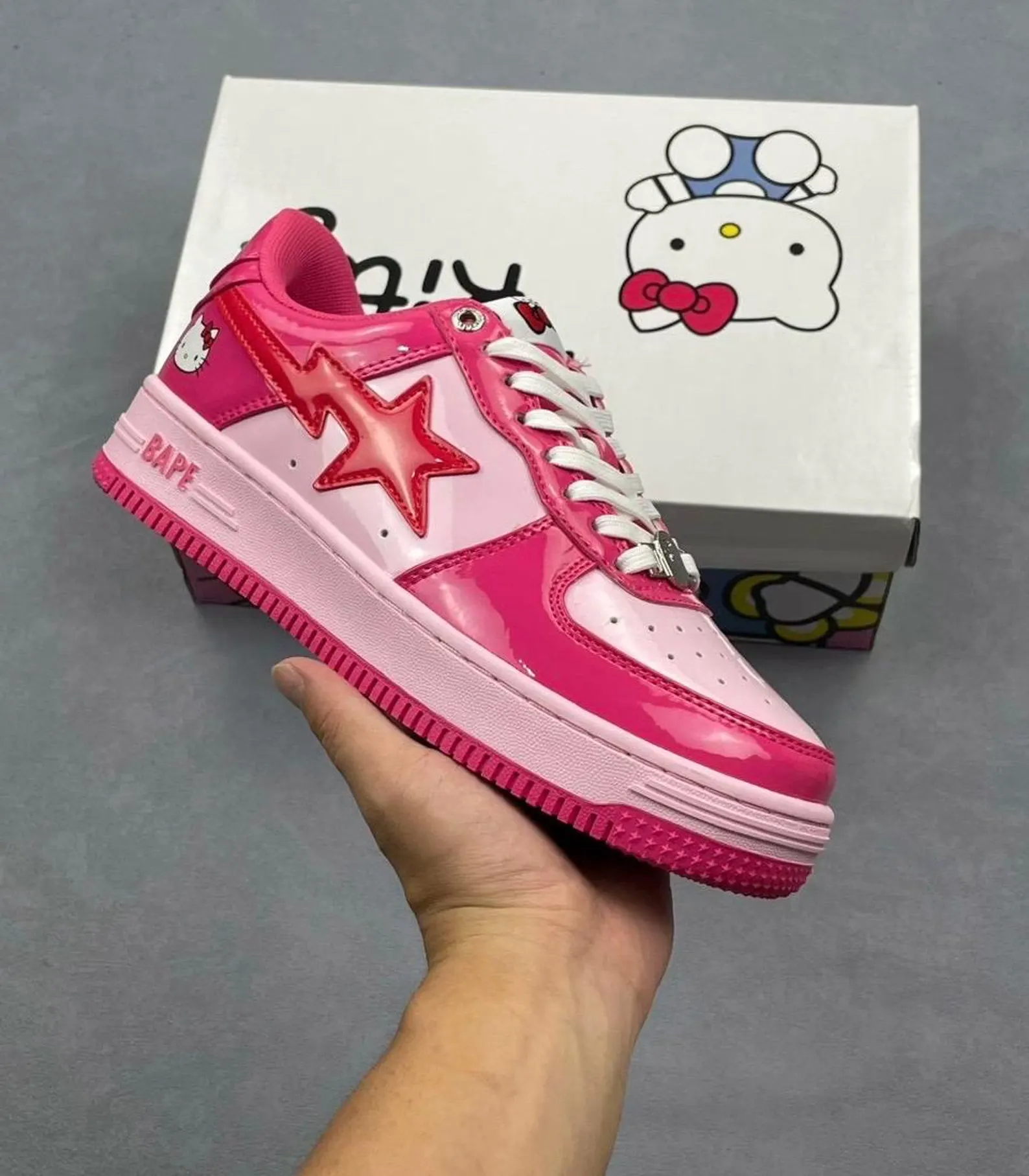 Custom Air Force 1 with Hello Kitty star, handmade