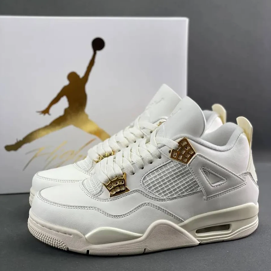 premium Air Jordan 4 Retro White Gold - Air Jordan 4 Retro White Gold