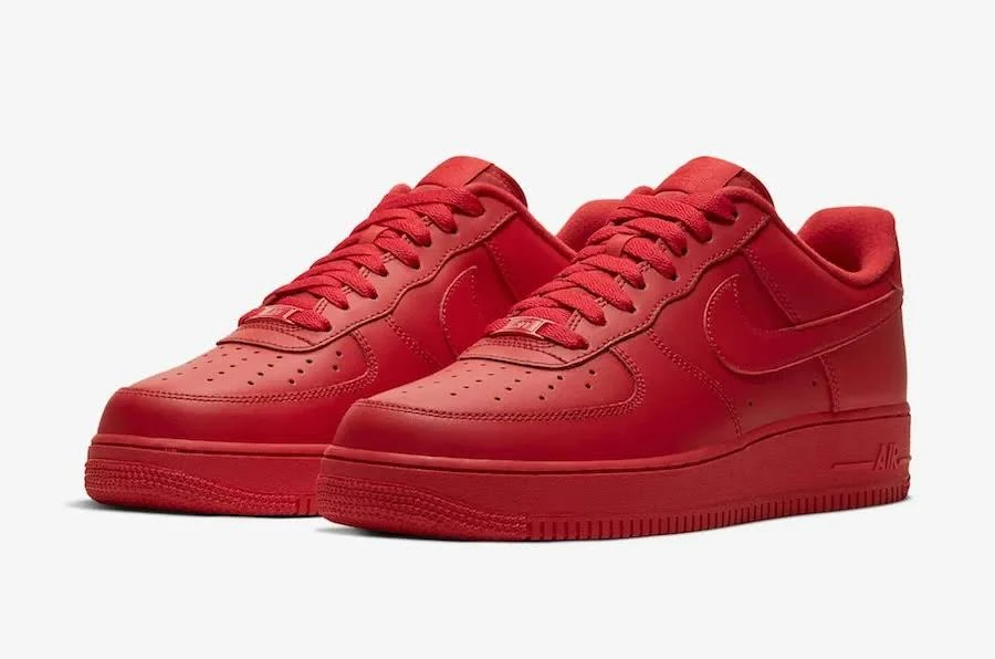 Mens Nike Air Force 1 Low Triple Red