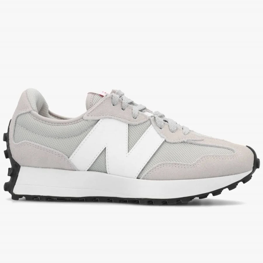 NEW BALANCE Womens 327 Grey Suede & Mesh Trainers Size: 8, Colour: