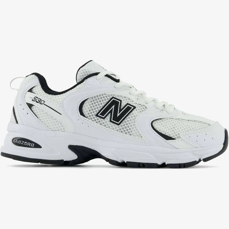 530 Low-Top Sneakers in White with Black