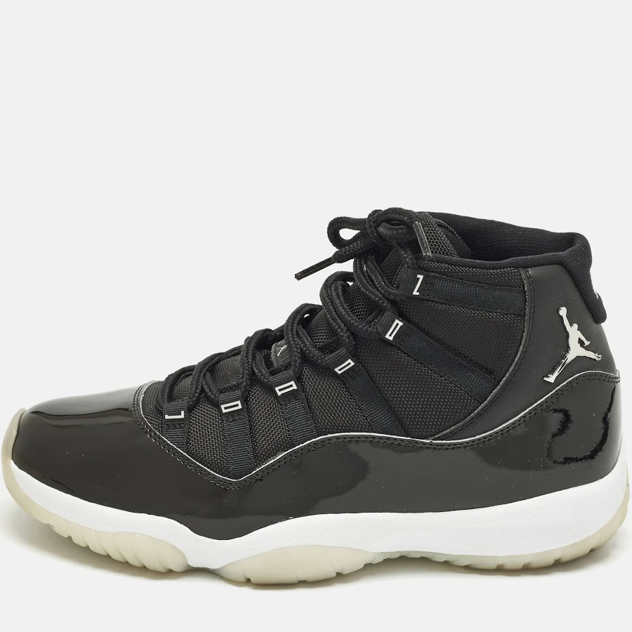 Air Jordans Jordan 11 Retro Jubilee 25th Anniversary Size 45.5 Black Canvas and Patent Leather High Top Sneakers