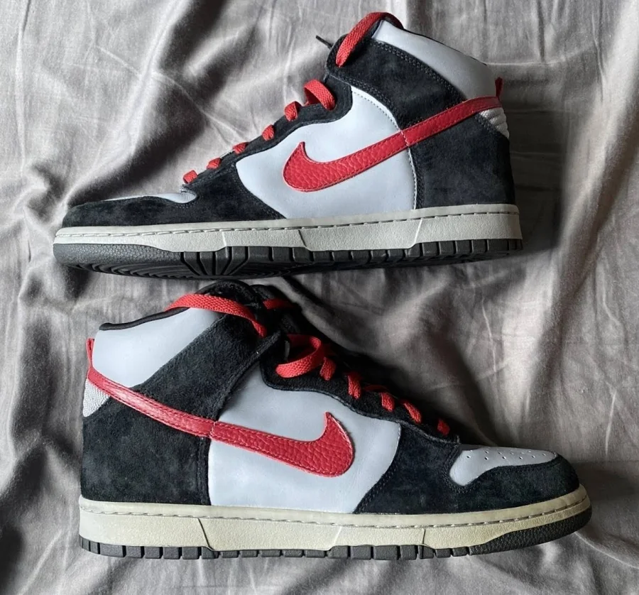 Nike Dunk High Abominable Snowman 2008 Grey Red Black Sz 12 Basketball