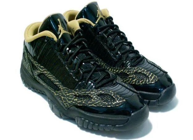 Jordan 11 Retro Low Ie Size 7.5w 316318-071 Black Metallic Gold (w)