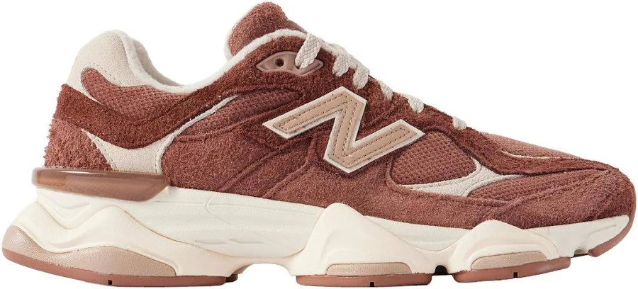 New Balance 9060 Leather-trimmed Brushed-suede And Mesh Women Sneakers - Burgundy