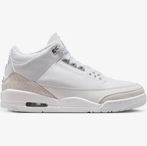 Nike - Men's Air Jordan 3 Retro Sneakers - (White/Silver)