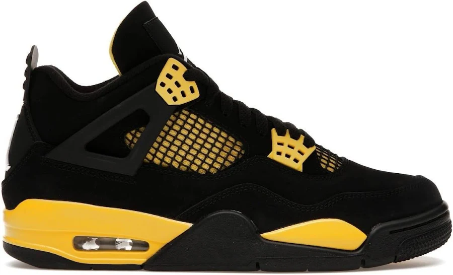 Dh6927-017 Nike Air Jordan 4 Retro Thunder Lightning Black Tour Yellow