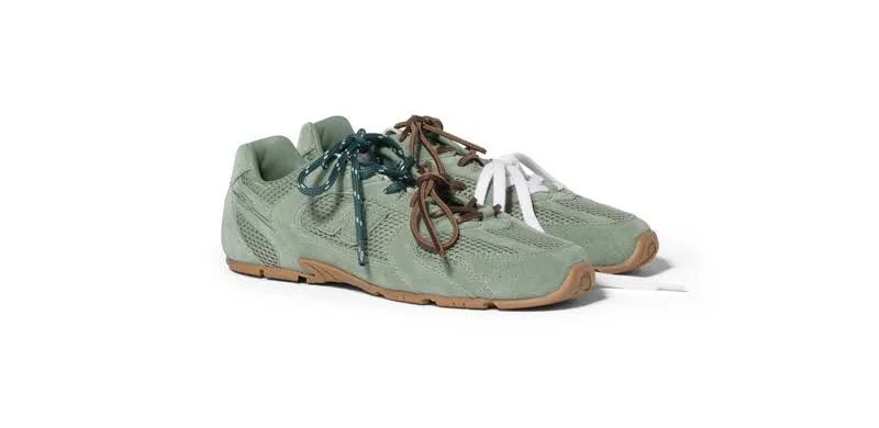 New Balance X 530 Sl Suede And Mesh Sneakers In Green
