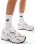 New Balance 530 sneakers in white with pink metallic details