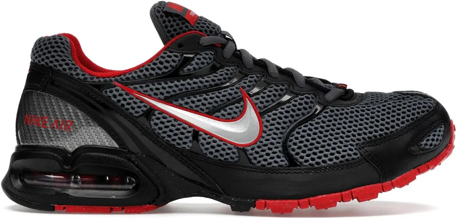 Nike Air Max Torch 4 Dark Grey Metallic Silver Red, UK 13