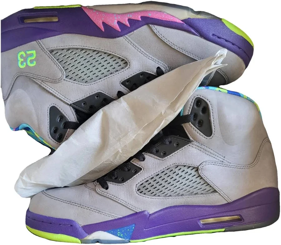 Jordan 5 Bel Air Grey Leather High Trainers Size 11 US