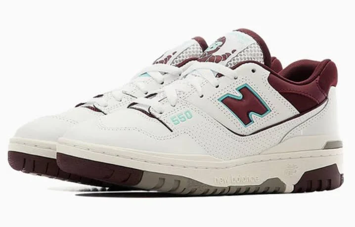New Balance 550 'Burgundy Turquoise' Red White BB550WBG Men's Size 13 BRAND