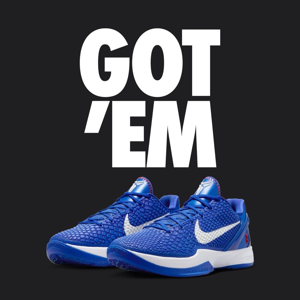 Nike Blue and White Kobe 6 Dodgers