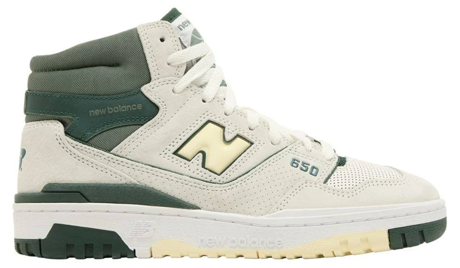 New Balance Men's 650R 'Sea Salt Nightwatch Green' | Cream Casual Shoes | Size 4