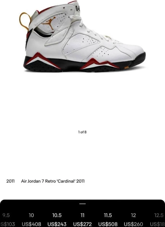 Air Jordan 7 retro 'Cardinal' 2011 men's size 111