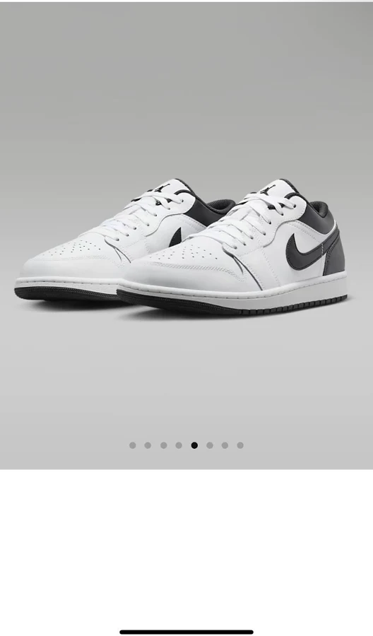 Size 10- Air Jordan 1 Low White Black