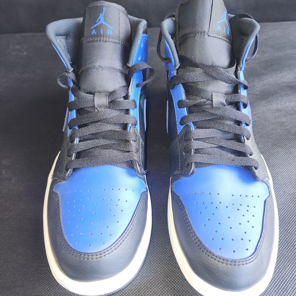 Nike Air Jordan 1 Mid Hyper Royal Tumbled Leather