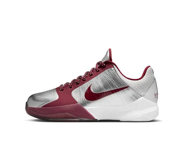 Nike Big Kids Kobe V Metallic Silver/Team Red