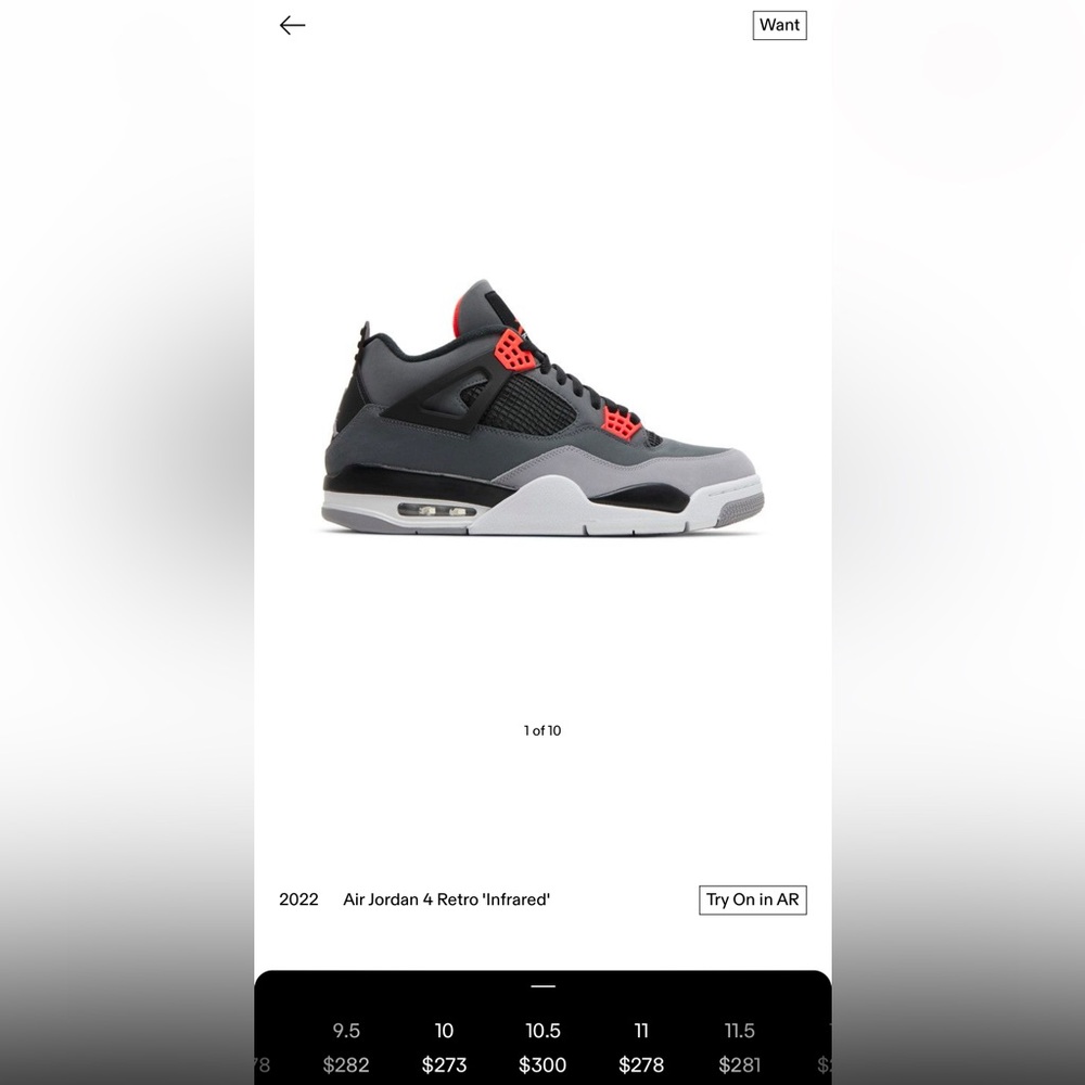 Air Jordan 4 Retro 'Infrared' Sneakers
